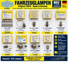 TRIFA Fahrzeuglampen H1 H2 H3 H4 – 352 Stück – Lagerauflösun