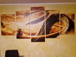Quadro Dragon Ball su tela 5 pezzi