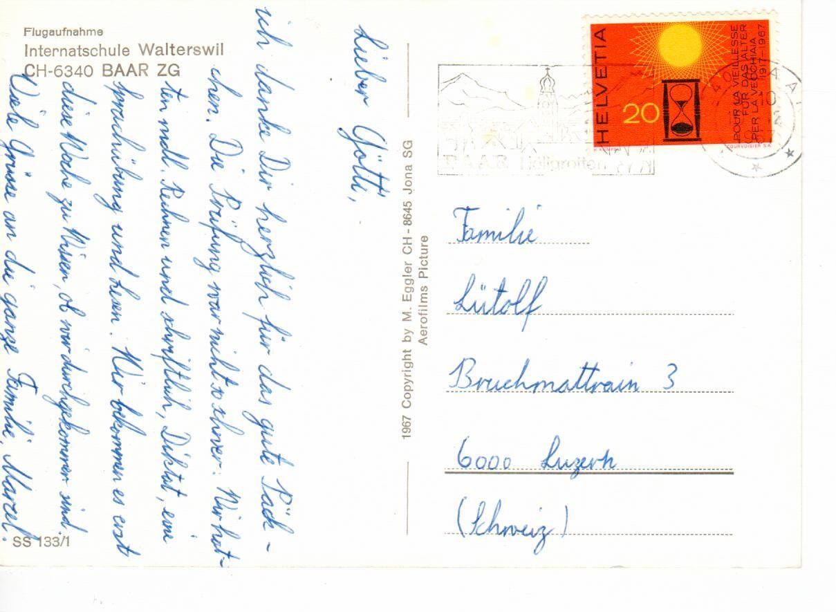 Cartoline postali: Internatschule Walterswil Baar ZG – Usato da Wolhusen venduto da Curver9 1
