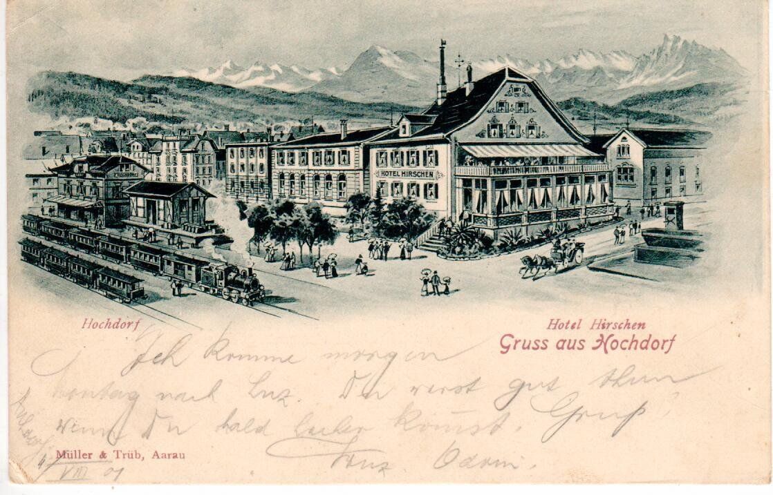 Cartoline postali: Gruss aus Hochdorf 1901 – Usato da Wolhusen venduto da Curver9