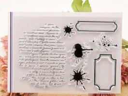 Silikonstempel Nr.745, Schrift, Rahmen