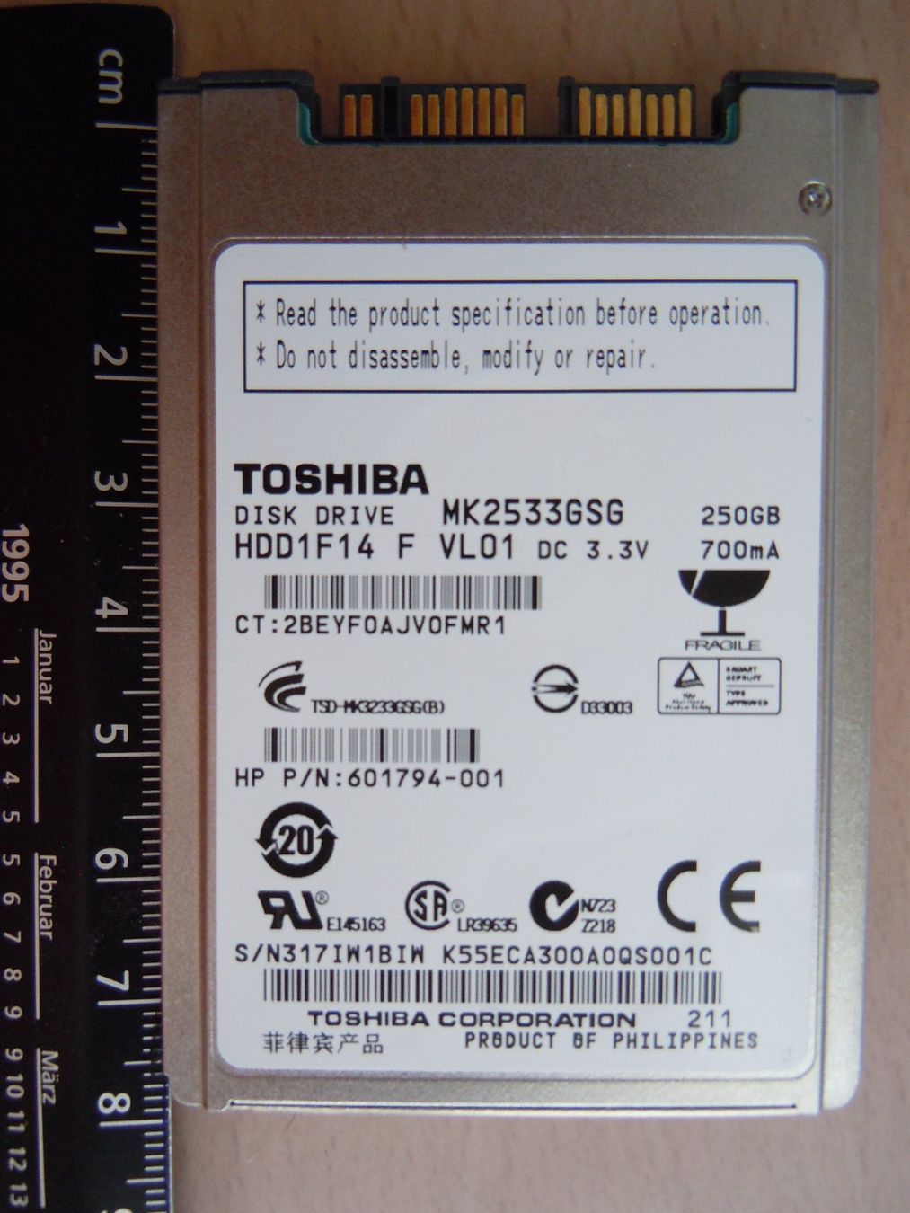Toshiba Dischi rigidi: Thoshiba Spez. HD Format 1.8''   250GB – Usato da Luzern venduto da Baumli1 6