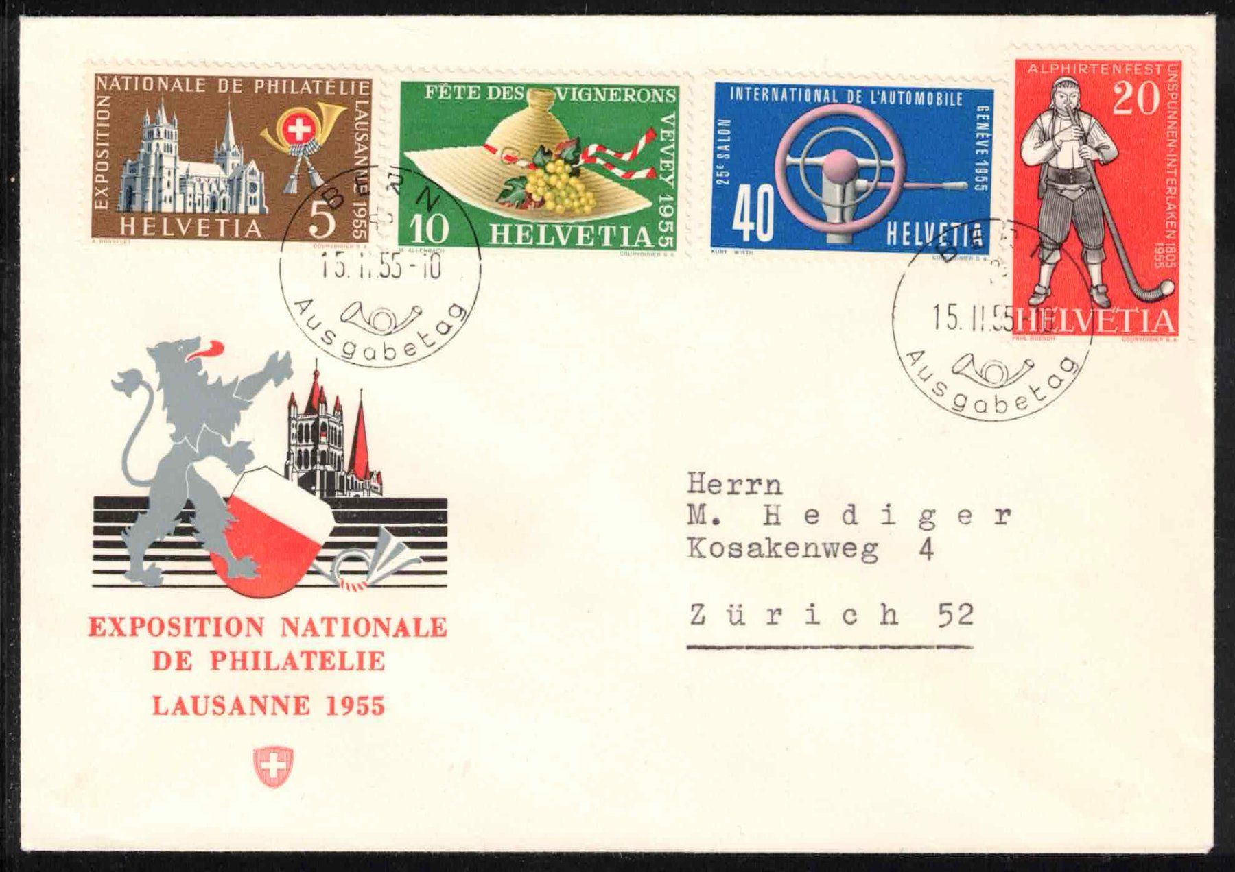 Tutti i francobolli: 1955, FDC Serie Werbemarken – Nuovo (secondo la descrizione) da Nuglar venduto da Stamp88