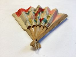 Alter Spielzeug Miniatur Fächer für Puppe, Papier