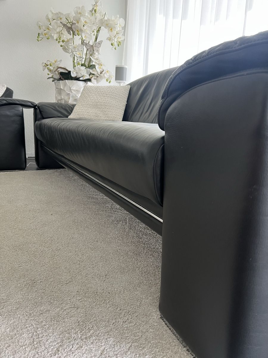 Divani: Leder Sofa, Designer Tisch, Teppich und Wandbild – Usato da Niederuzwil venduto da thumahabip 2