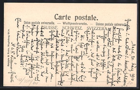 Cartoline postali: AK Basel, Pauluskirche und Steinenring – Usato da Berlin venduto da bartko-reher 1