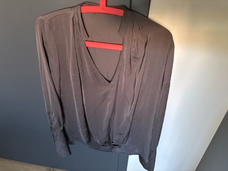 Zara Basic Chemisier femme manches longues gris taille S