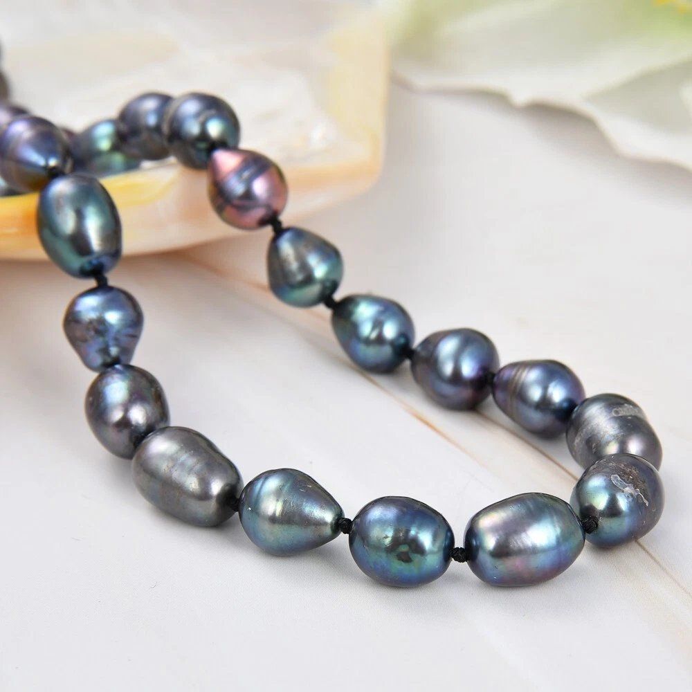 Ketten: Lua 90 cm schwarz Perlen Kette Collier Style Echt Perle Noir – Neu (gemäss Beschreibung) aus Prilly von ilyria73 6
