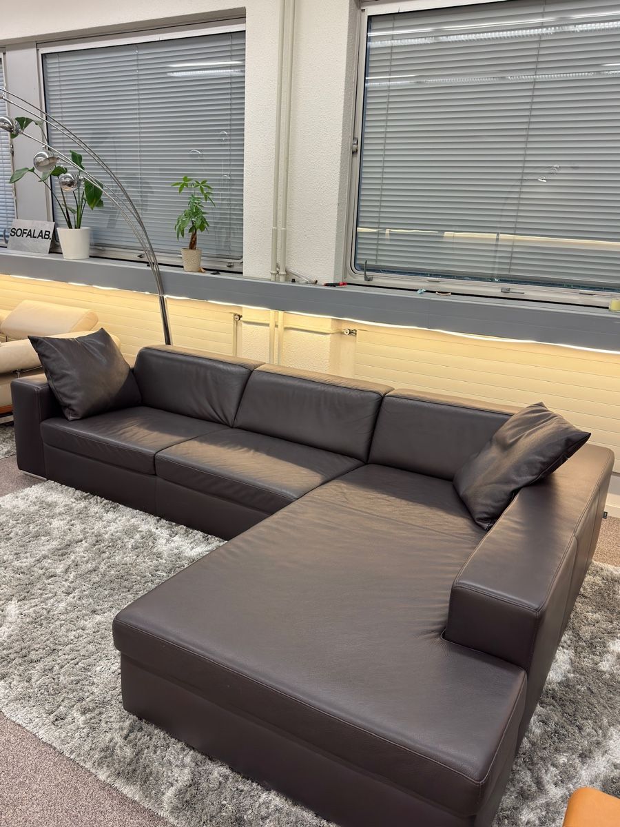Divani: Ewald Schillig Pasmina-Ecksofa aus braunem leather – Usato da Fehraltorf venduto da Sofalab.swiss 3