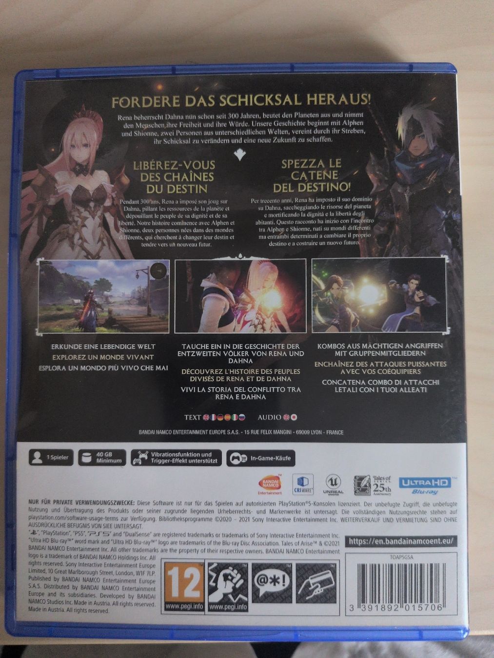 Sony Giochi: Tales of Arise PS5 – Nuovo (secondo la descrizione) da Gland venduto da Kyostal 1