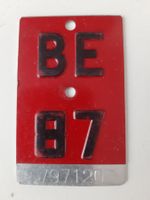 Velonummer BE 87 plaque Velo