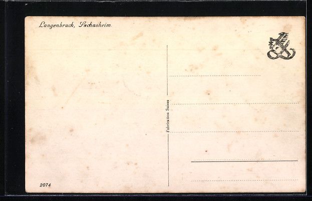 Ansichtskarten: AK Langenbruck, Sachasheim – Gebraucht aus Berlin von bartko-reher 1