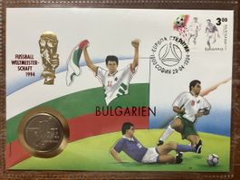 Münzbrief Fussball Weltmeisterschaft 1994 Bulgarien