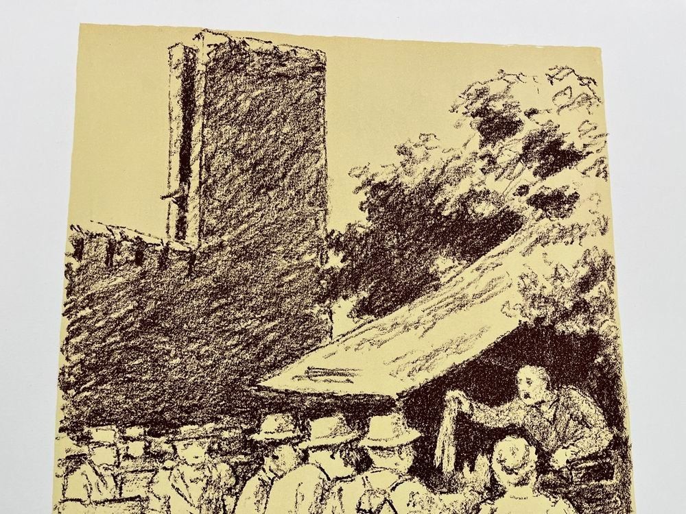 Grafica & Litografie: PAUL  GMÜNDER DER BAUERNMARKT LITHOGRAPHIE – Usato da Gersau venduto da grafik-kunst 3