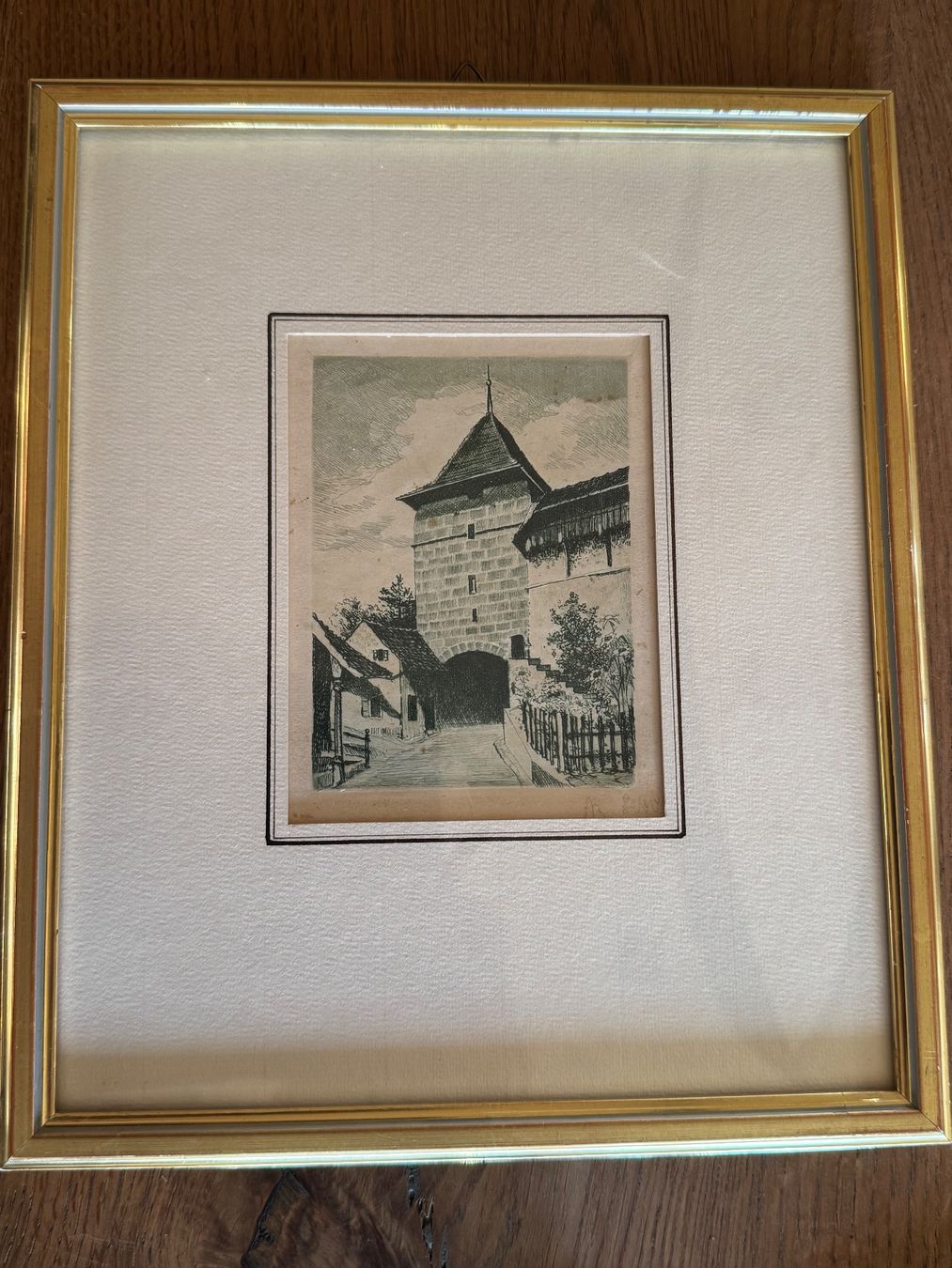 Incisioni: Burgdorf BE, alte Ansicht Eingang Schloss – Usato da Burgdorf venduto da Tanthony 1