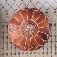 Pouf  Marocain en Cuir de Marrakech