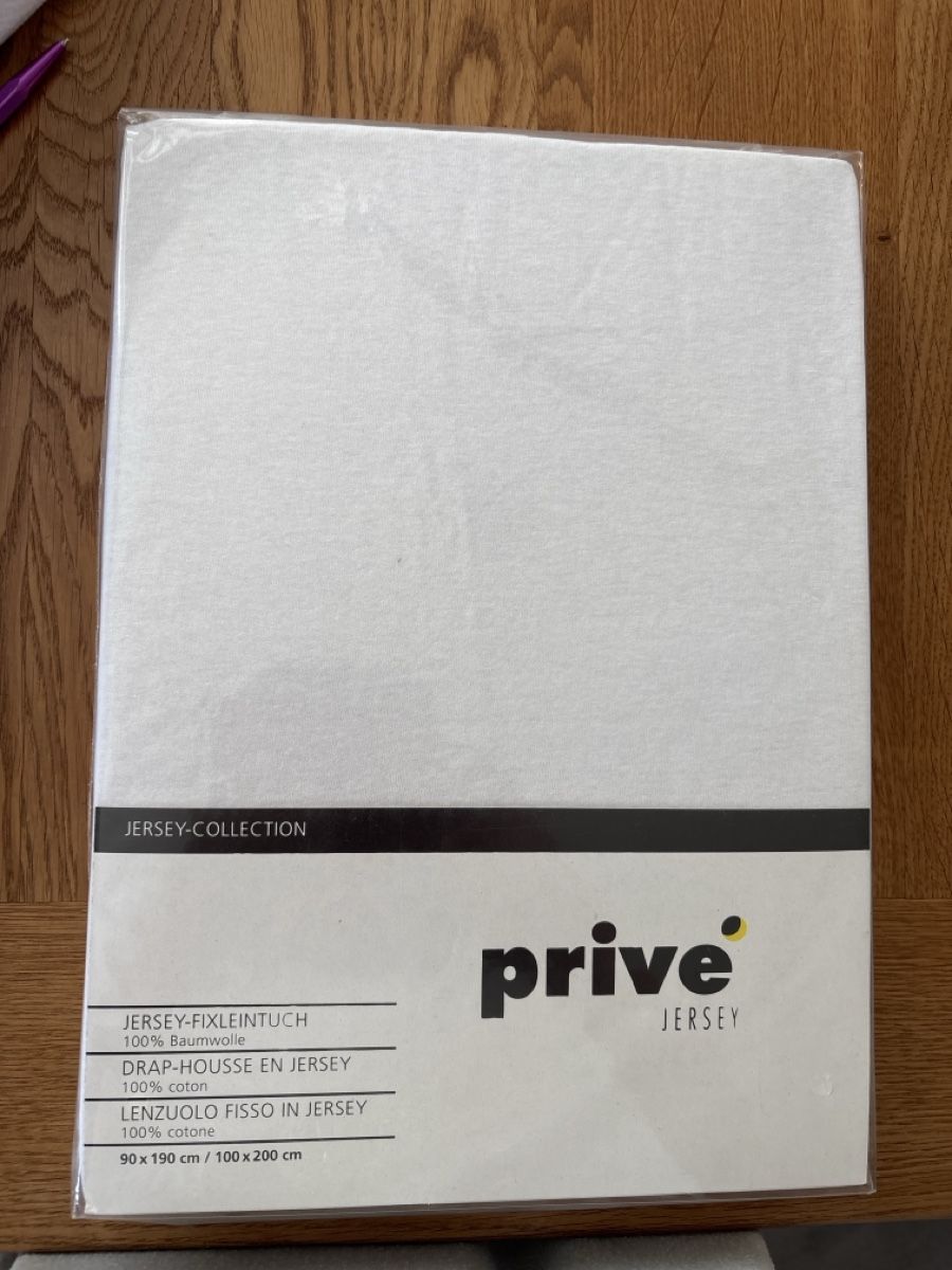 Bettwäsche: Jersey Fixleintuch weiss neu – Neu und originalverpackt aus Hombrechtikon von ufpasse
