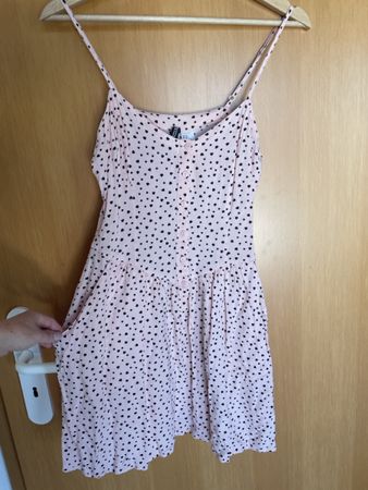 Süsses Sommerkleid, Grösse 38, Rosa mit schwarzen Herzen🩷