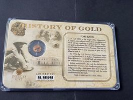 American Mint Medaille History of Gold Fort Knox neu