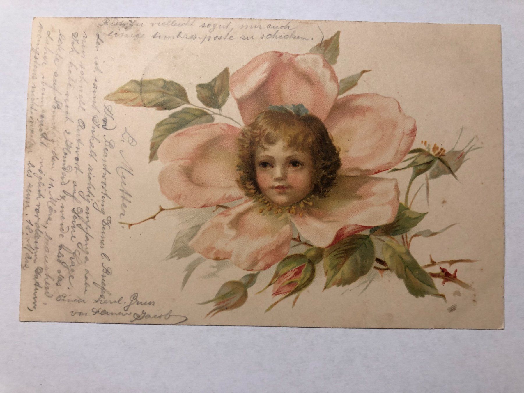Cartoline postali: Blumenkind -  1900 – Usato da Pfäffikon ZH venduto da Waltoversand