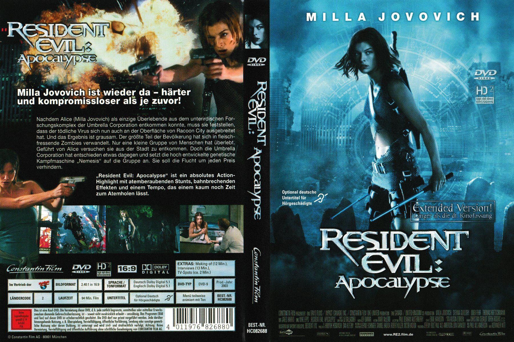 Tutti i DVDs: DVD - Resident Evil: Apocalypse – Usato da Langnau am Albis venduto da MediaRescuerKeLoX