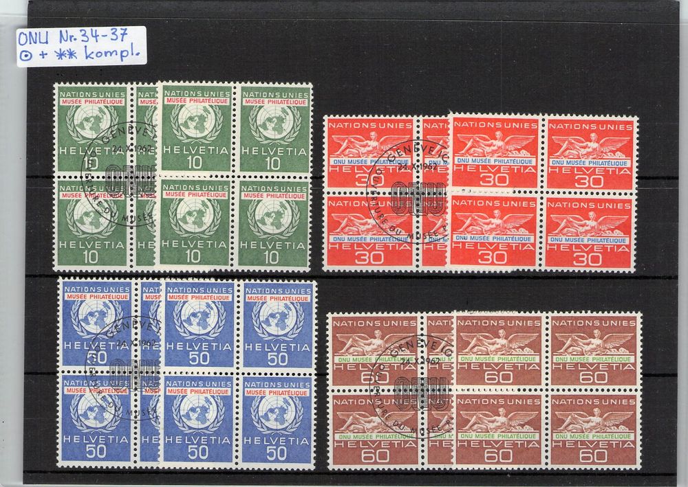 ONU Nr.34 - 37 Erstag 24.X.1962 Blocks , und ungstempelt | Kaufen auf ...