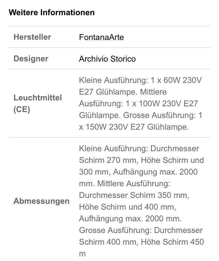 FontanaArte Lampadari & plafoniere: Design Hängeleuchte Lampe Deckenl. 2 Stk – Nuovo (secondo la descrizione) da Wohlen b. Bern venduto da nicolez8 4