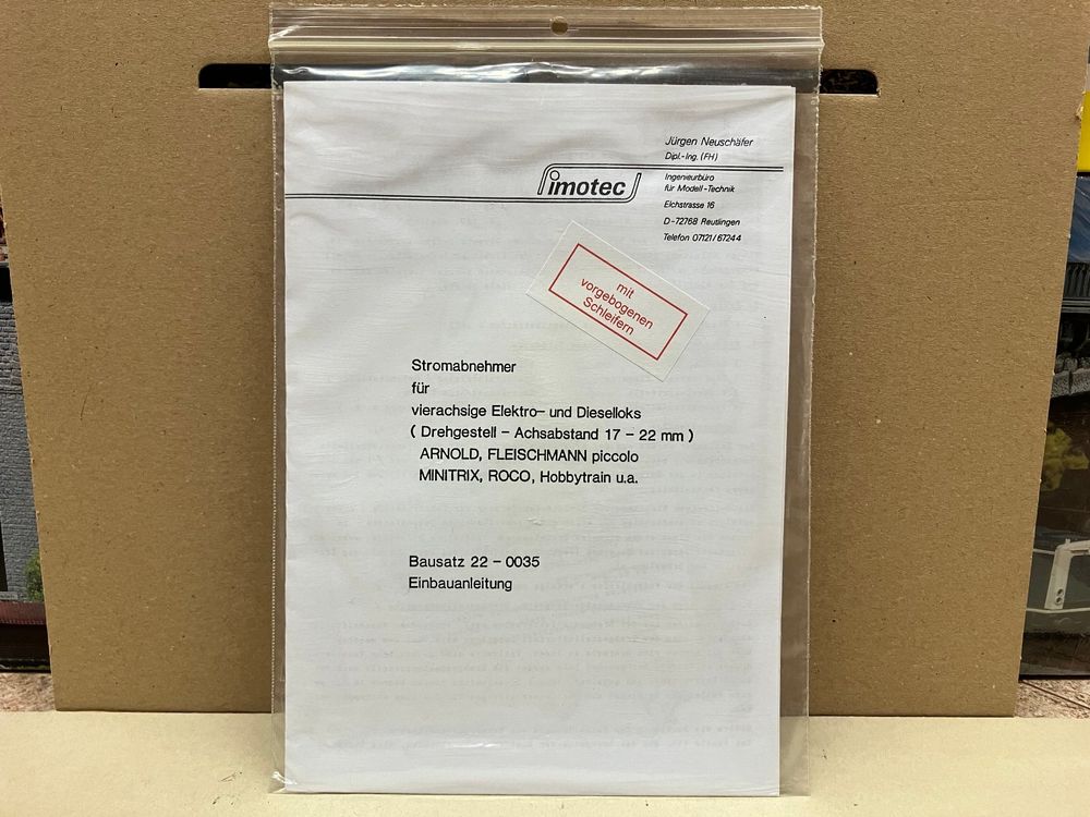 Modelleisenbahnen: Imotec Stromabnehmer f. 4-achsige E-u.Dieselloks, Bausatz, N – Neu (gemäss Beschreibung) aus Neuendorf von sitek071