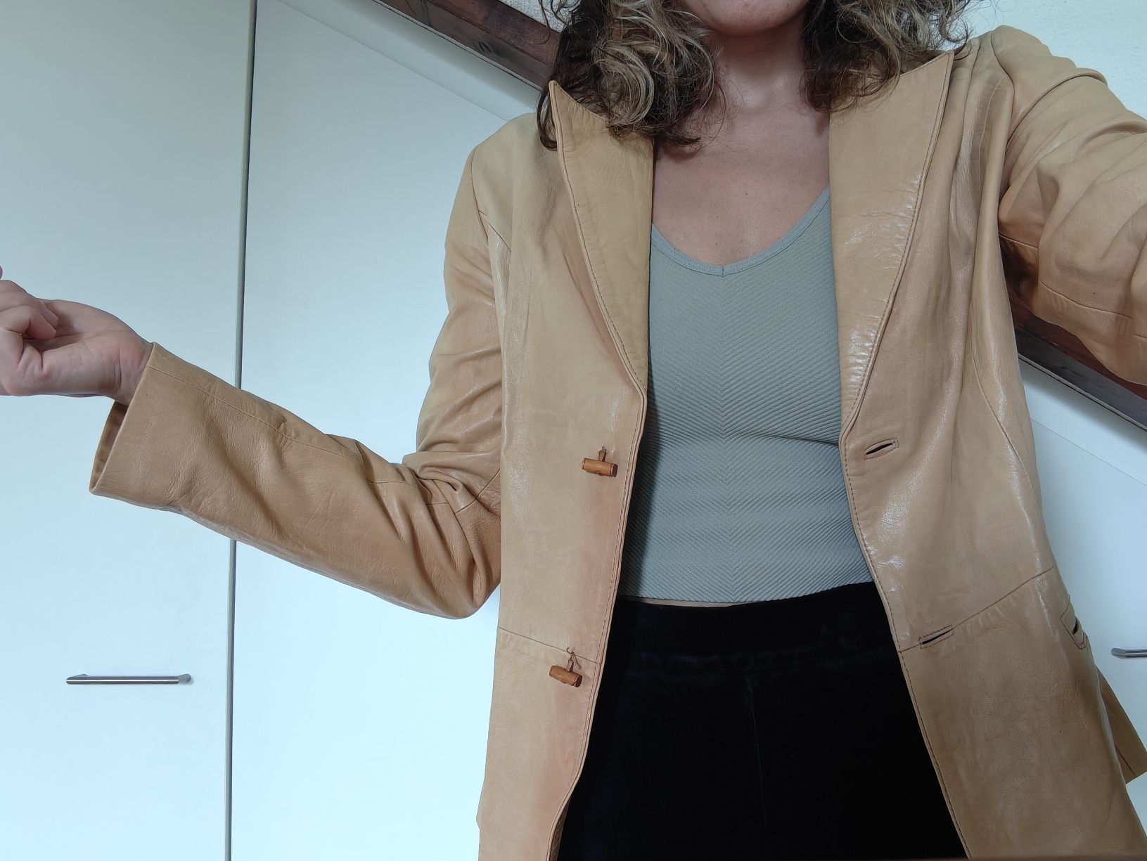Vestes: El Caballo Lederjacke beige – D'occasion à Zug par elenaanna 2