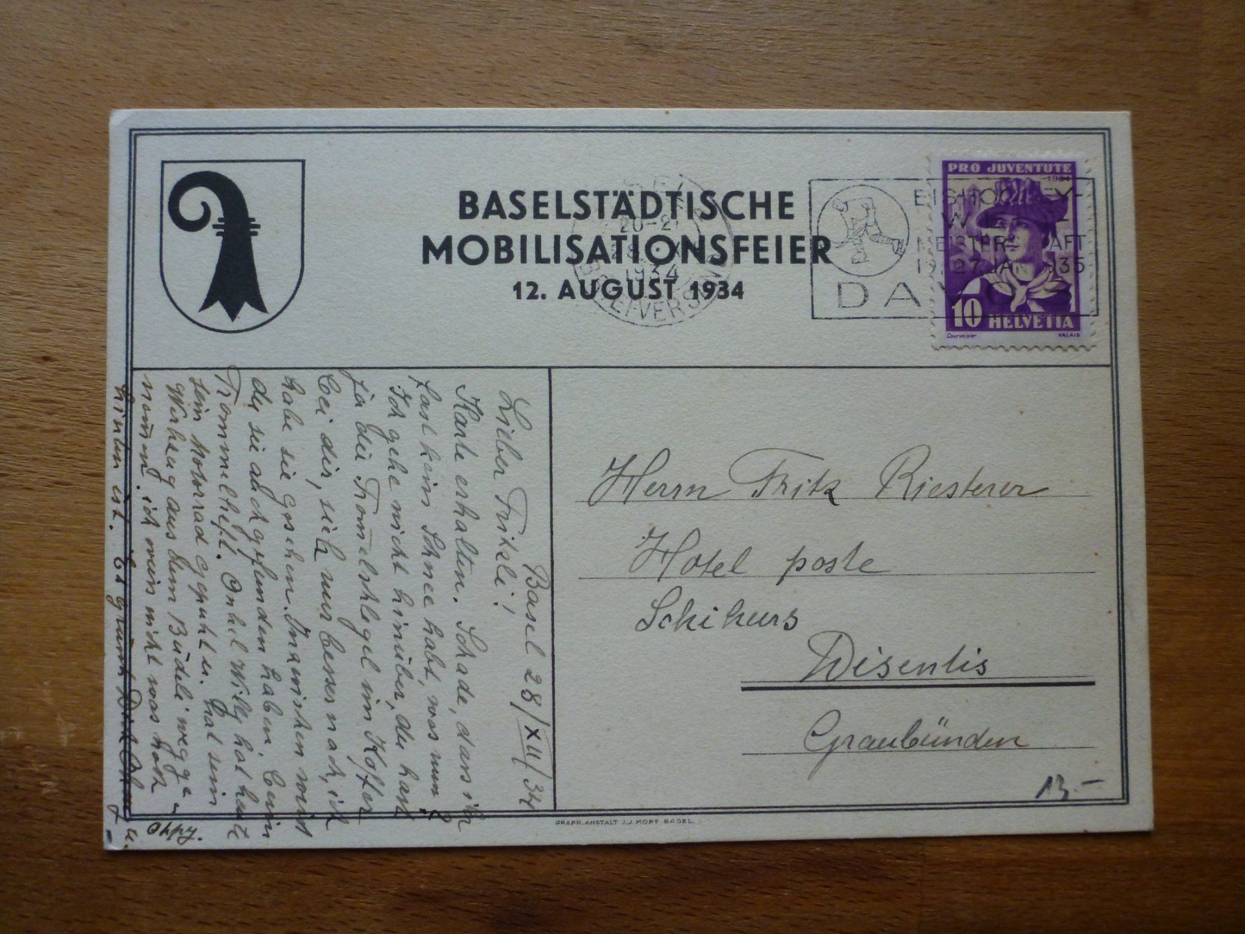 Ansichtskarten: Grenzbesetzung – Gebraucht aus Eschen von Nerger1918 1
