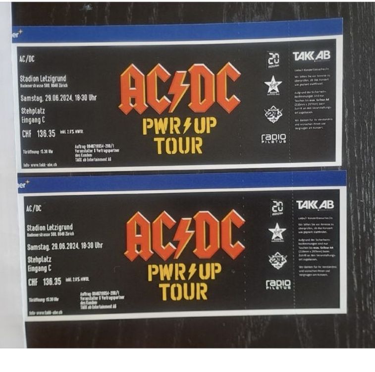 ACDC Ticket (Neu und originalverpackt) in Watt für CHF 270 – nur ...