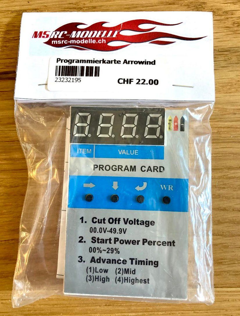 Modellismo RC: Programmierkarte Arrowind Regler – Nuovo e nell'imballaggio originale da Trélex venduto da Arnaudyak 1