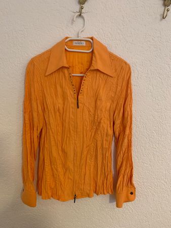 Bonita Jacke Bluse Velour Optik orange Gr. 36 / S
