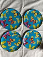 15) 4x Butterfly Plates, Melamine, 20.5cm summer