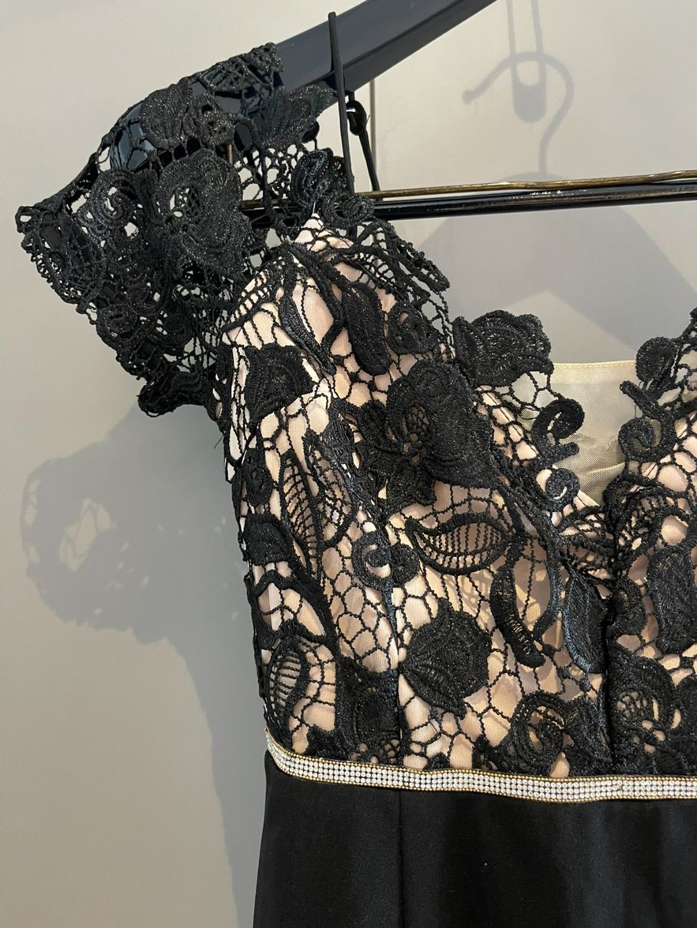 Vestiti: Elegantes Abendkleid Schwarz S mit Spitze & Schlitz – Usato da Rheineck venduto da FGeissler 3