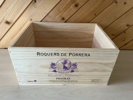 Leere Weinkiste aus Holz ‚Roquers de Porrera‘ - Priorat