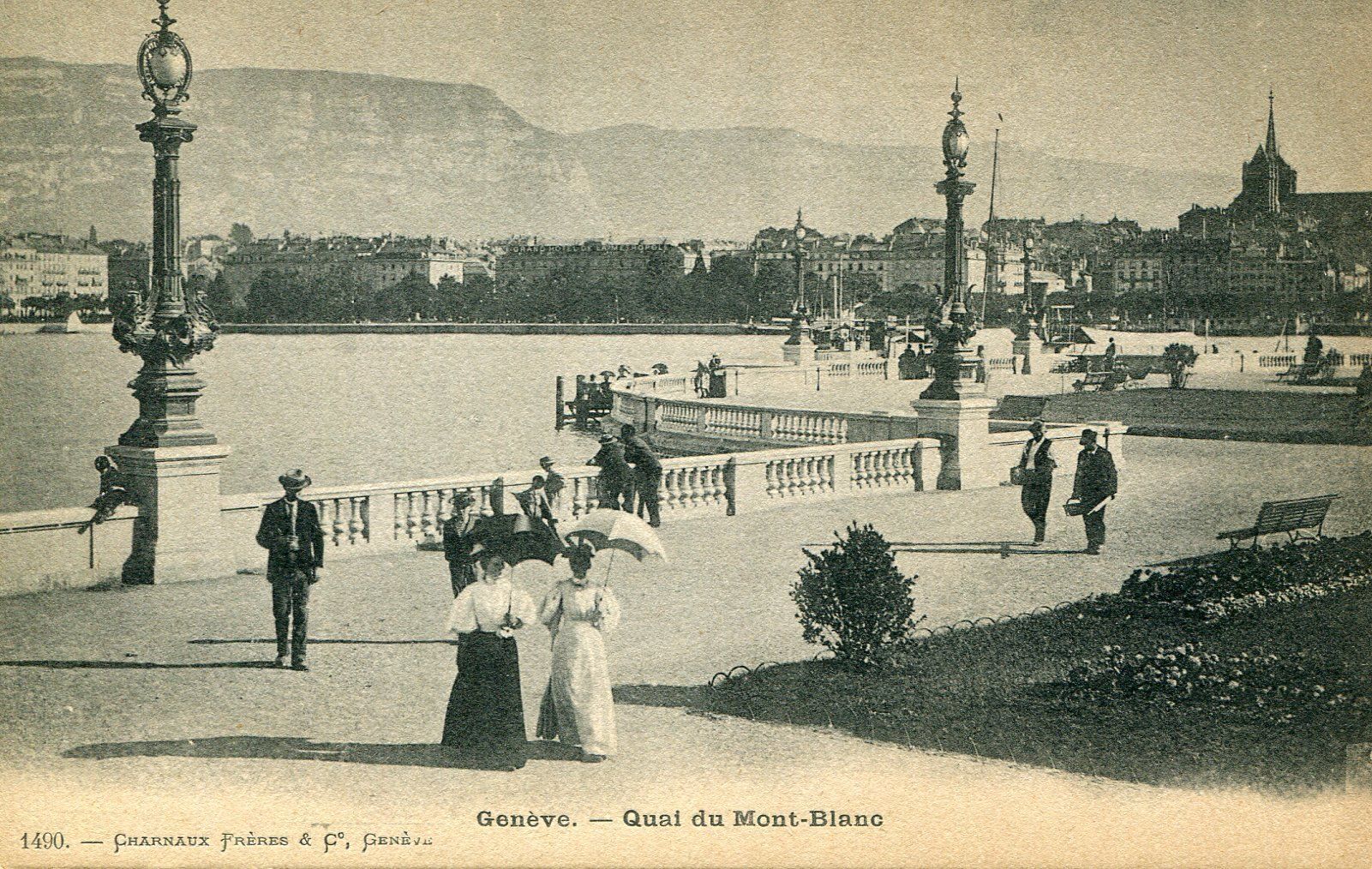 Ansichtskarten: Genève - Quai du Mt. Blanc – Gebraucht aus Les Avants von Jaman7