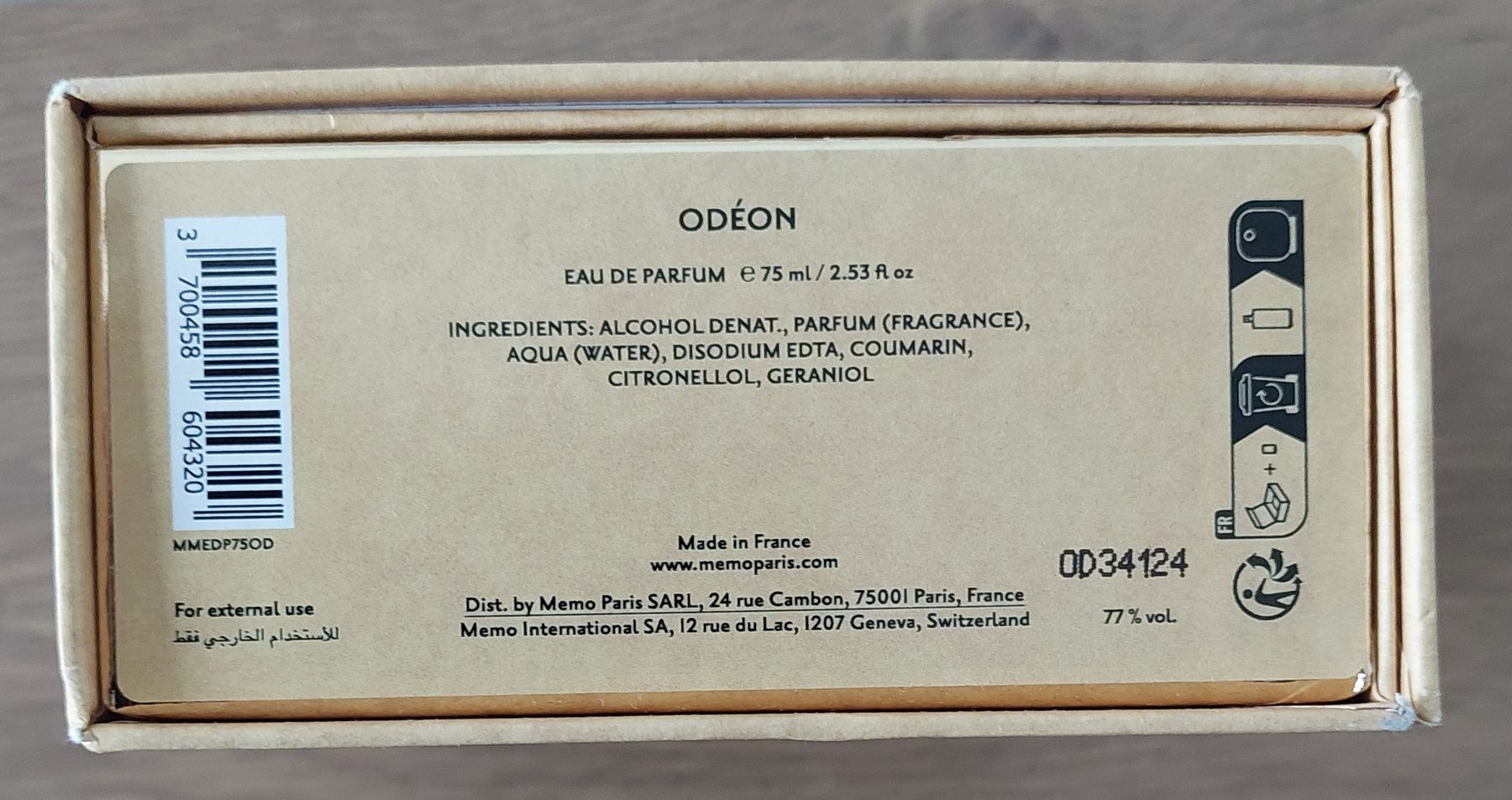 Profumi & Eau de Toilette: MEMO - Odéon 75ml (Eau de Parfum) – Nuovo (secondo la descrizione) da Dübendorf venduto da huebi01 3