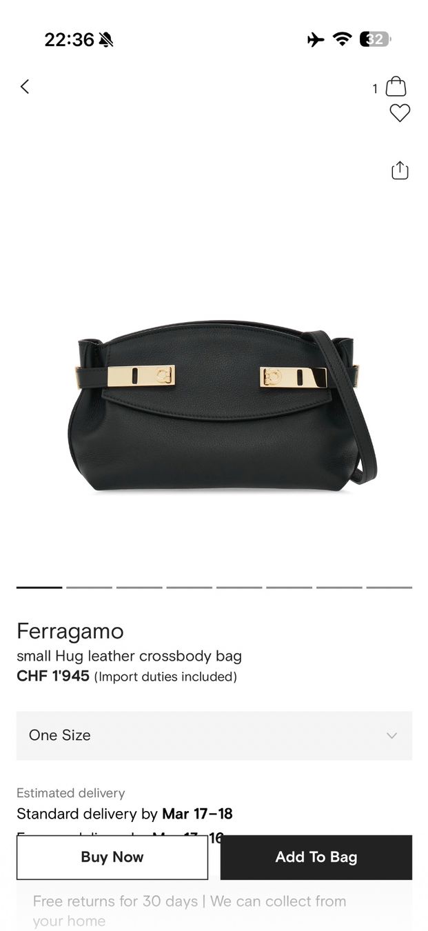 Salvatore Ferragamo Borse da donna: FERRAGAMO Hug small  textured-leather shoulder/clutch bag – Nuovo e nell'imballaggio originale da Frauenfeld venduto da Vanityroom 9