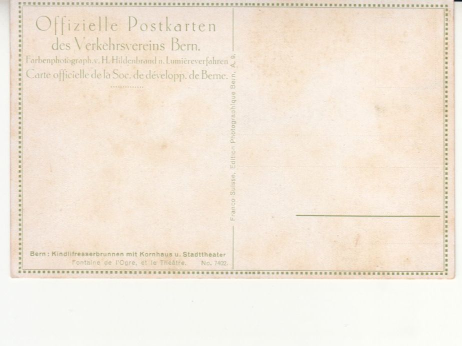 Ansichtskarten: Bern Kindlifresserbrunnen ca. 1920 – Gebraucht aus Bürglen TG von StampGraf 1