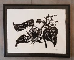 Scherenschnitt Sonnenblume von A. Maag 1994