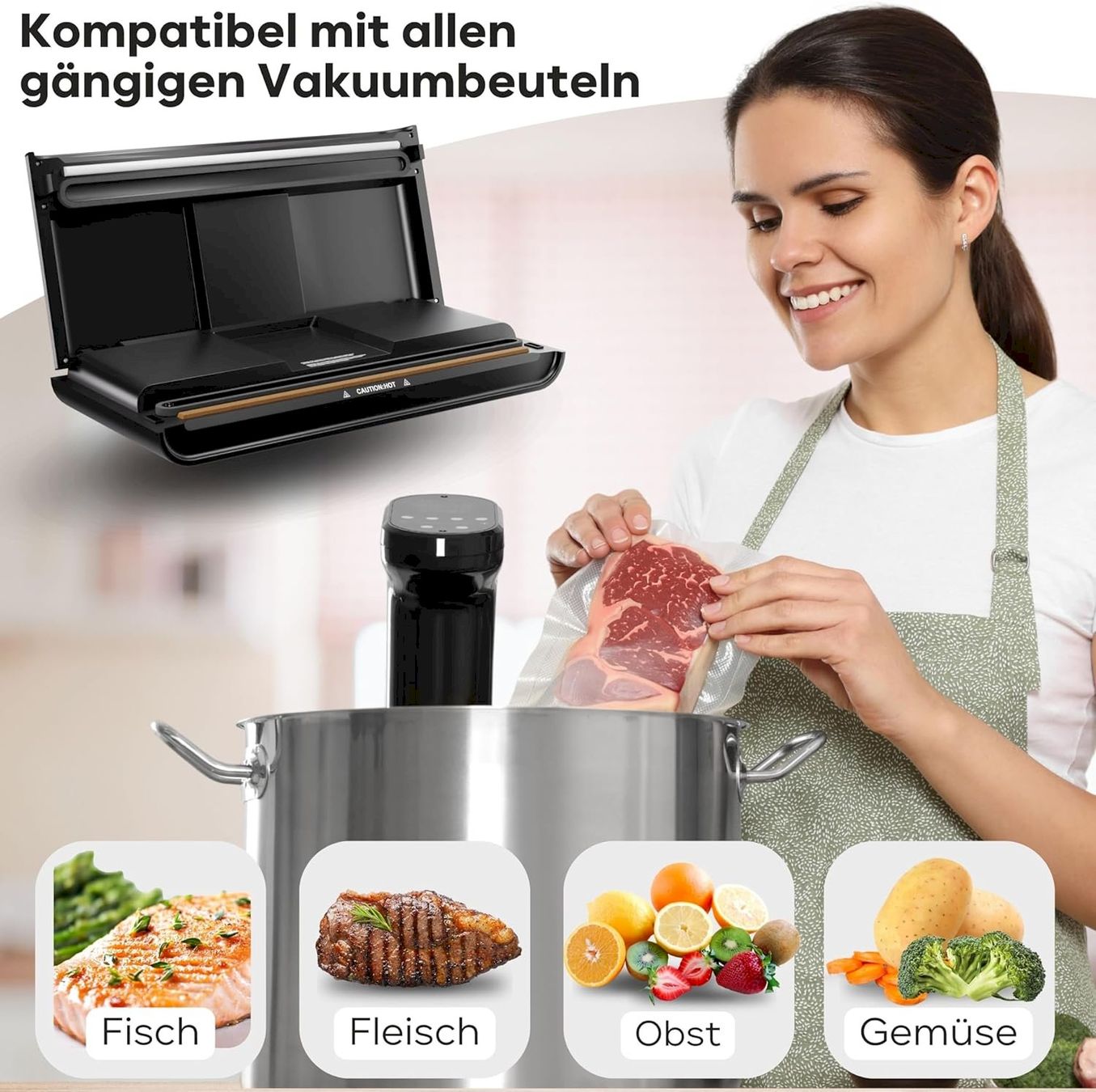Elettrodomestici da cucina: ProfiCook PC-VK 1080 Vakuumiergerät – Nuovo e nell'imballaggio originale da Bottighofen venduto da zaap 4