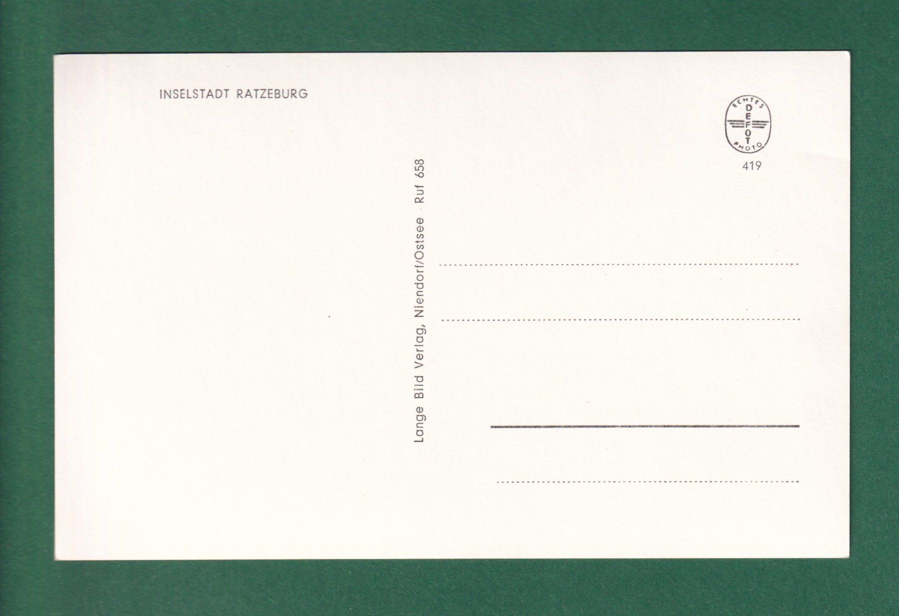 Cartoline postali: Inselstadt RATZEBURG – Usato da Pully venduto da nicecards-shop 1