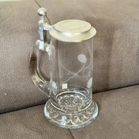 Bierkrug Glas graviert mit Gerste - Müller-Thurgau 🍻