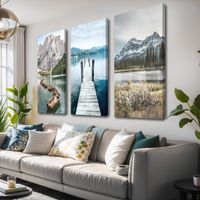 Riesig 🔝 SUPER PREIS 💲 Wandbild 120x80 NEU / Natur See
