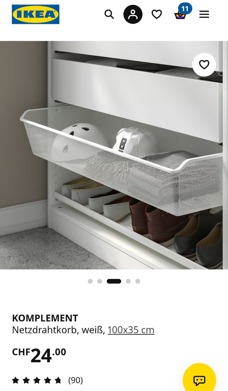 Ikea Altro per la casa: KOMPLEMENT Netzdrahtkorb 100x35 cm – Usato da Zürich venduto da web_f59x