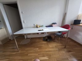 Esstisch weiss Metallgestell 180x80cm guter Zustand