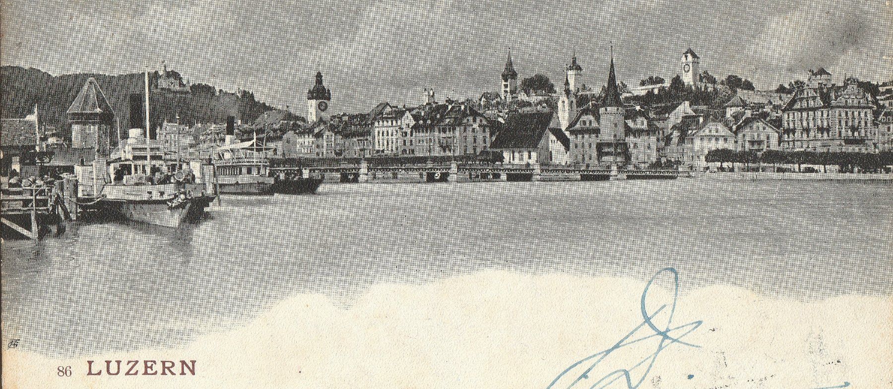 Cartes postales: Luzern mit Dampfschiffe - (1906) – D'occasion à Fällanden par Blausegelfliege