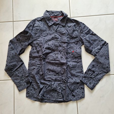 Tolles Jungenhemd Gr. 158/164, grau mit Muster, top Zustand