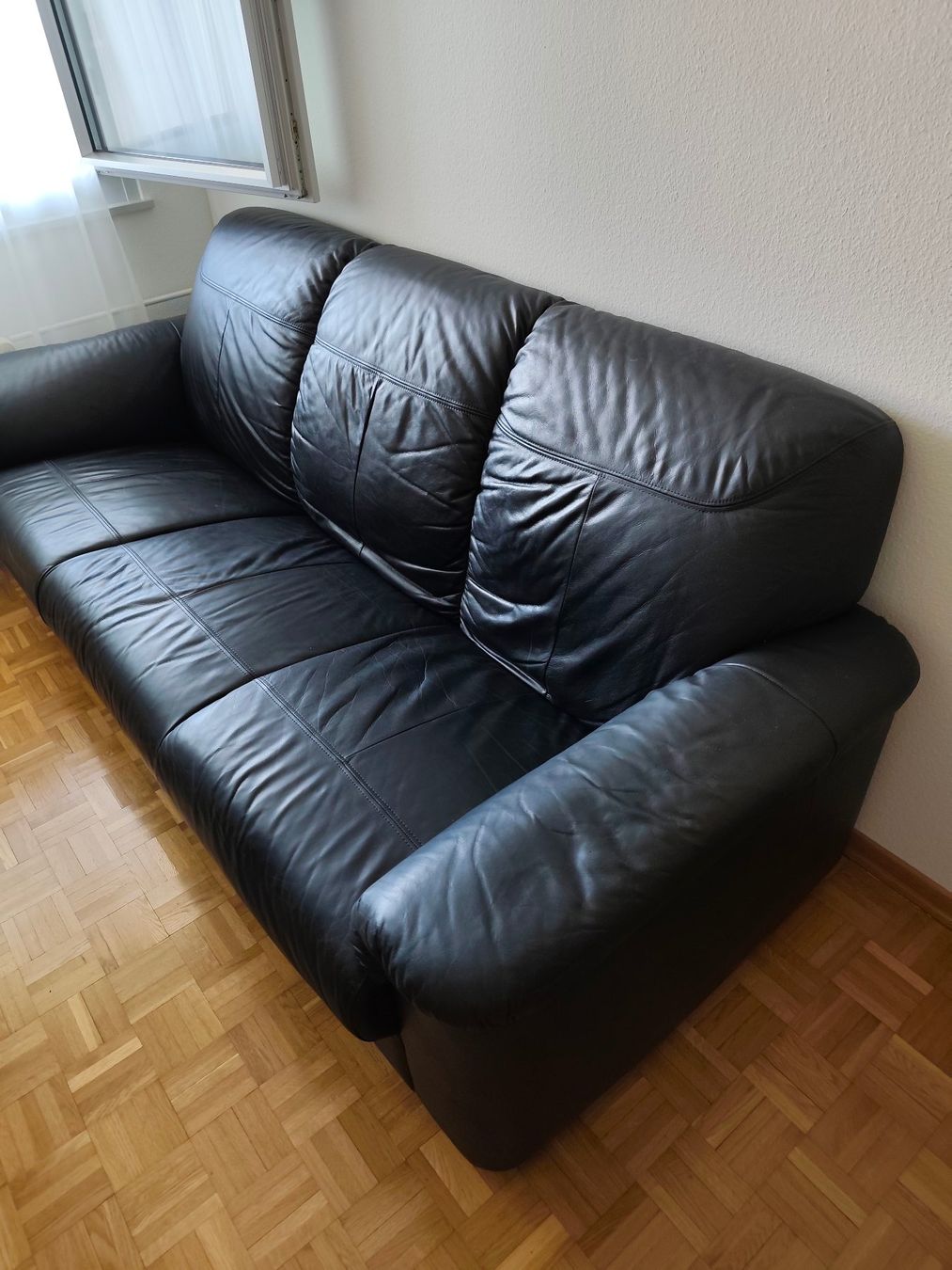 Ikea Divani: 3-er Ledersofa schwarz - gebraucht – Usato da Volketswil venduto da sig_z6tj 1
